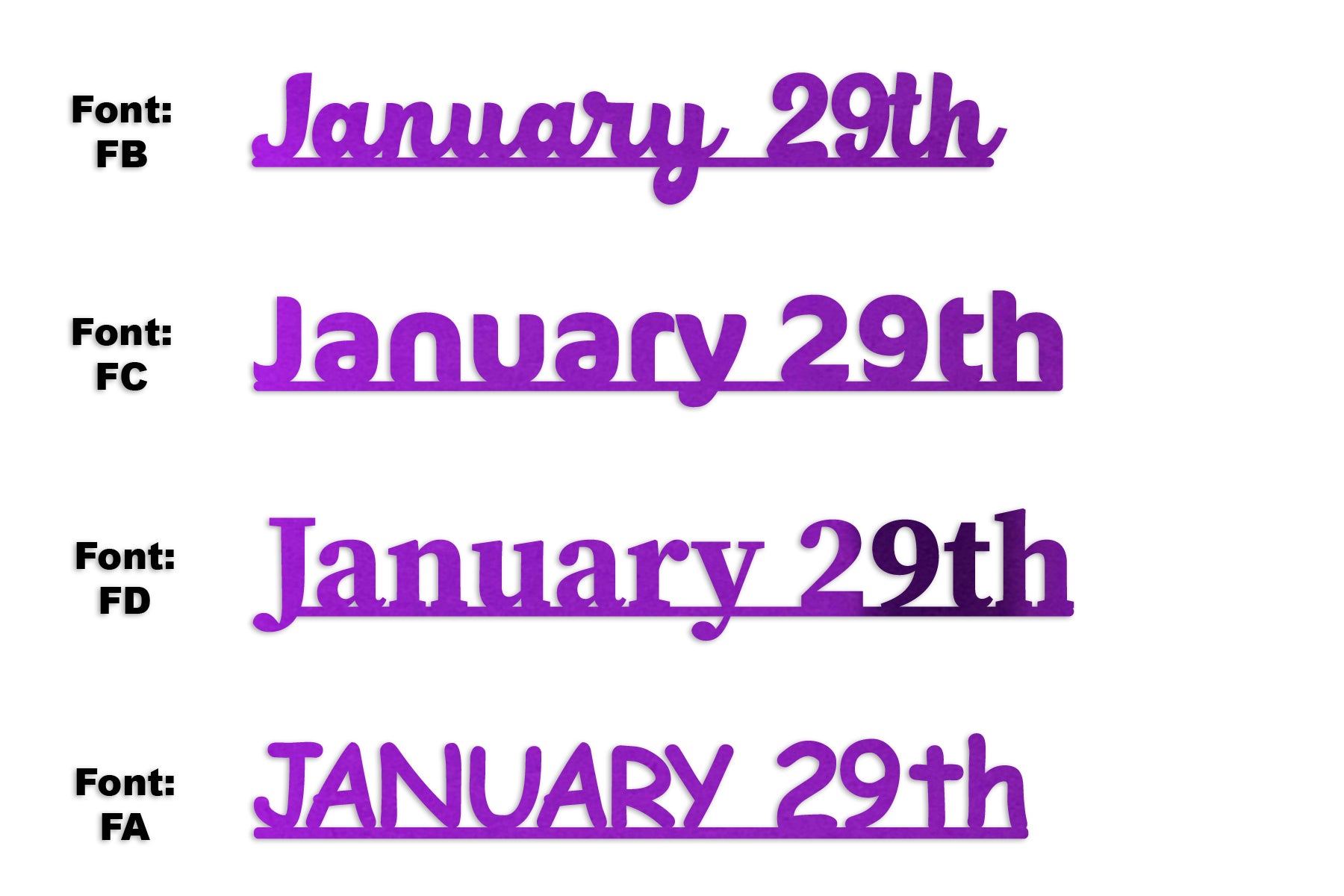 Custom-Fetti Date - JANUARY 29th Purple