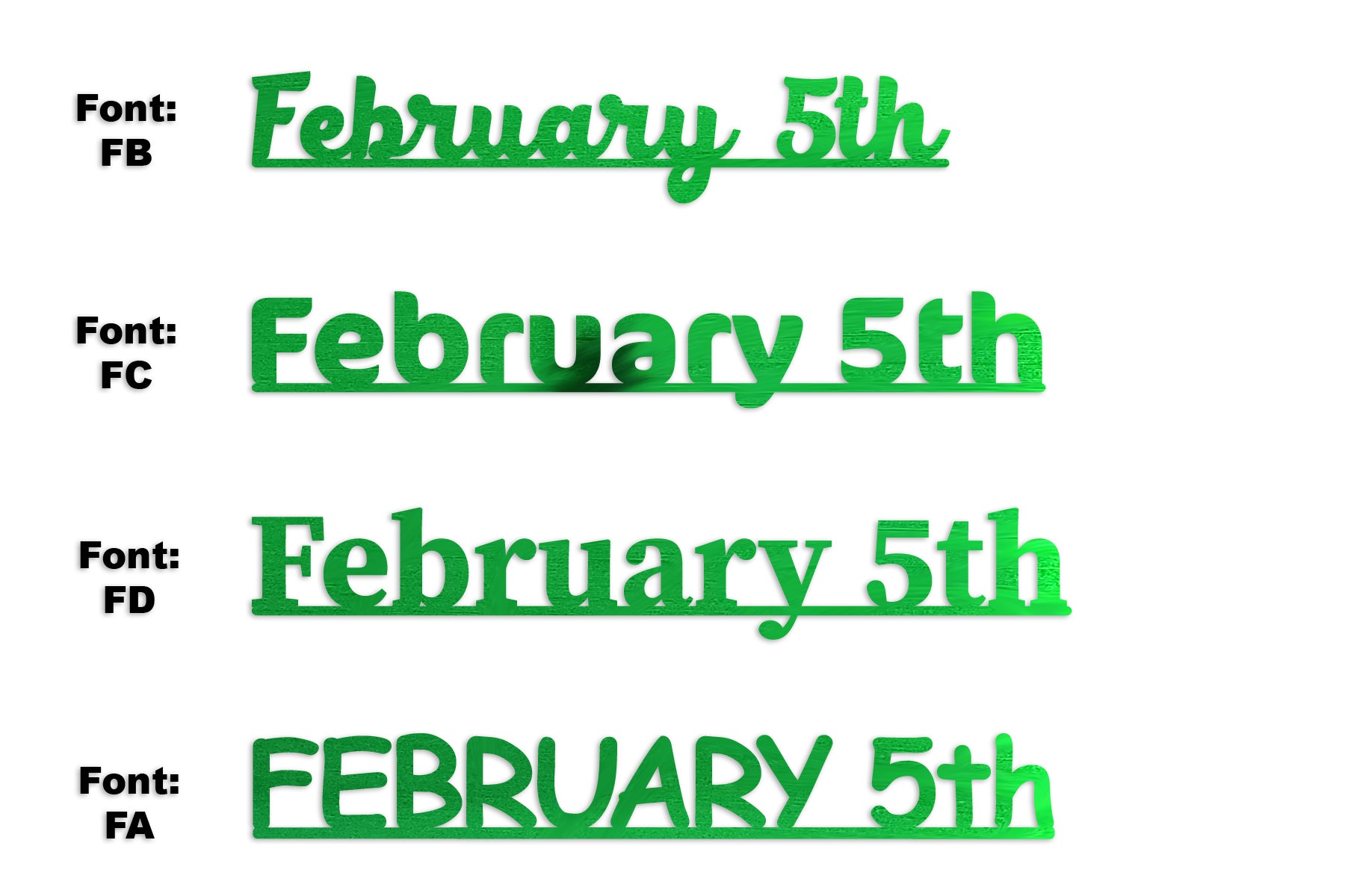 Custom-Fetti Date - FEBRUARY 5th Green