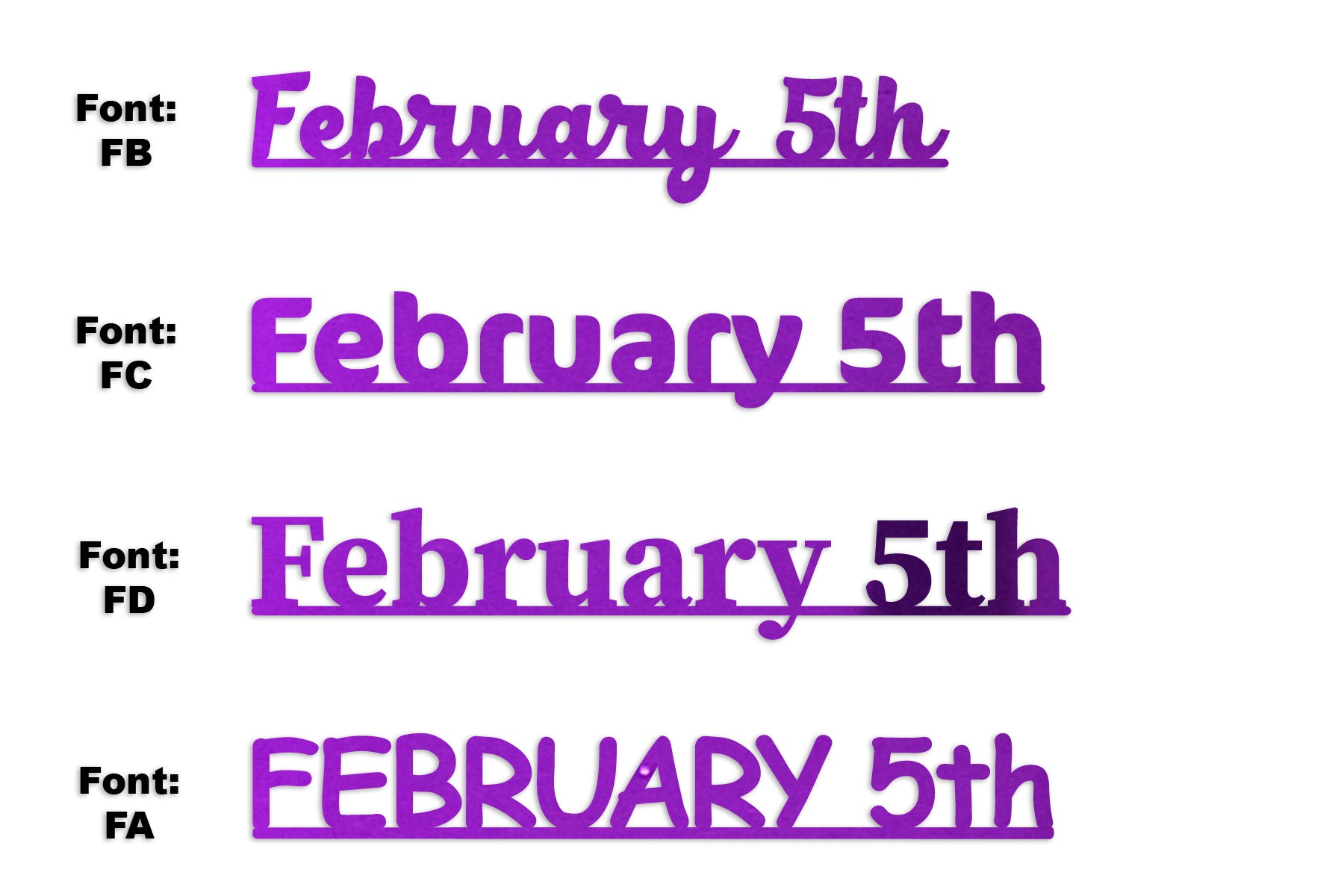 Custom-Fetti Date - FEBRUARY 5th Purple