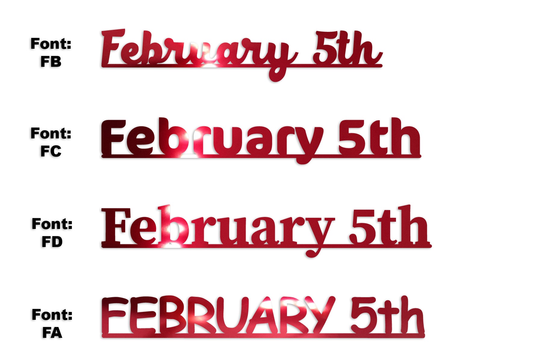 Custom-Fetti Date - FEBRUARY 5th Red