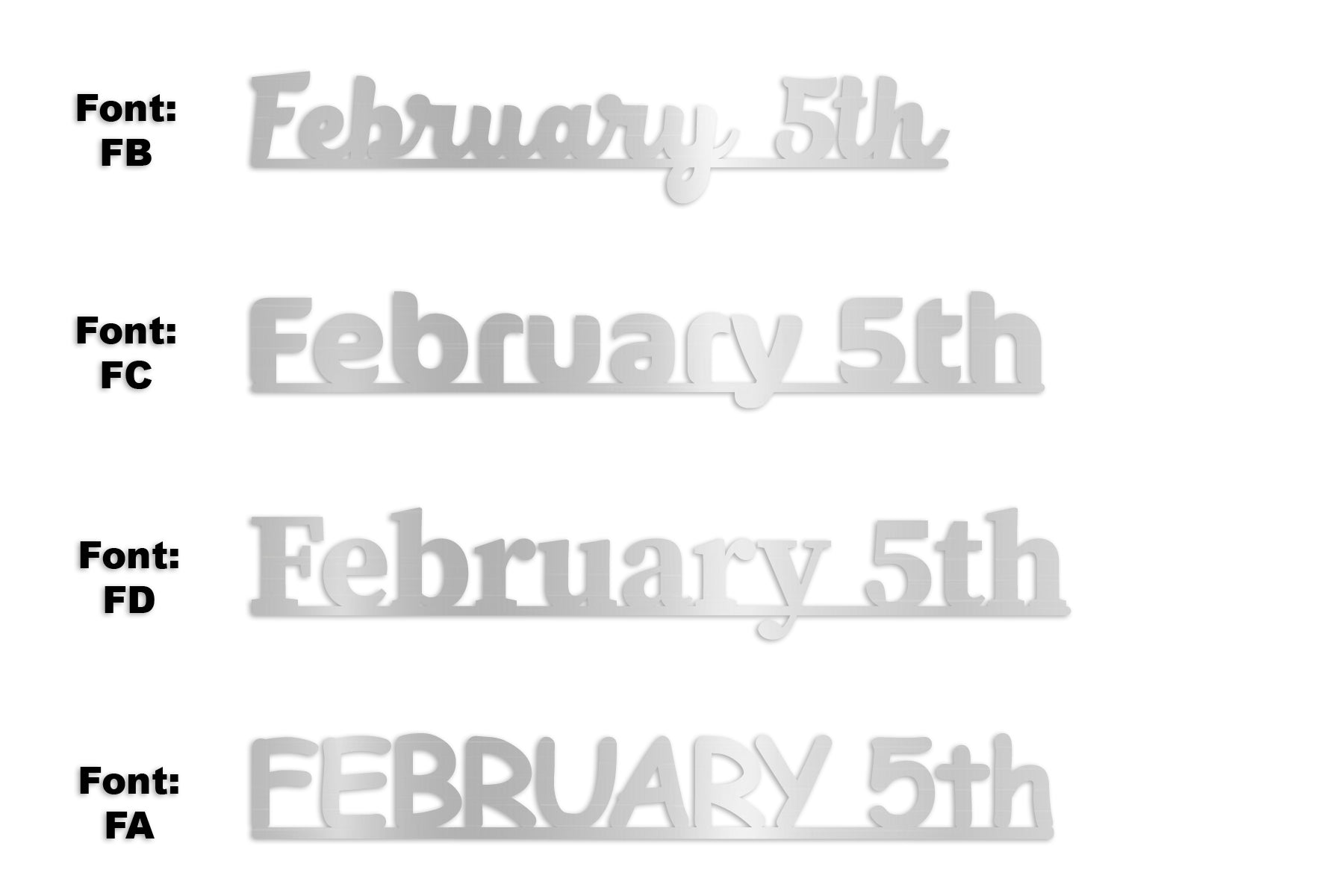 Custom-Fetti Date - FEBRUARY 5th Silver