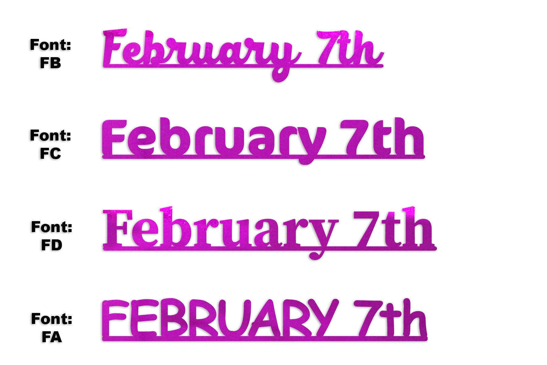 Custom-Fetti Date - FEBRUARY 7th Fuchsia