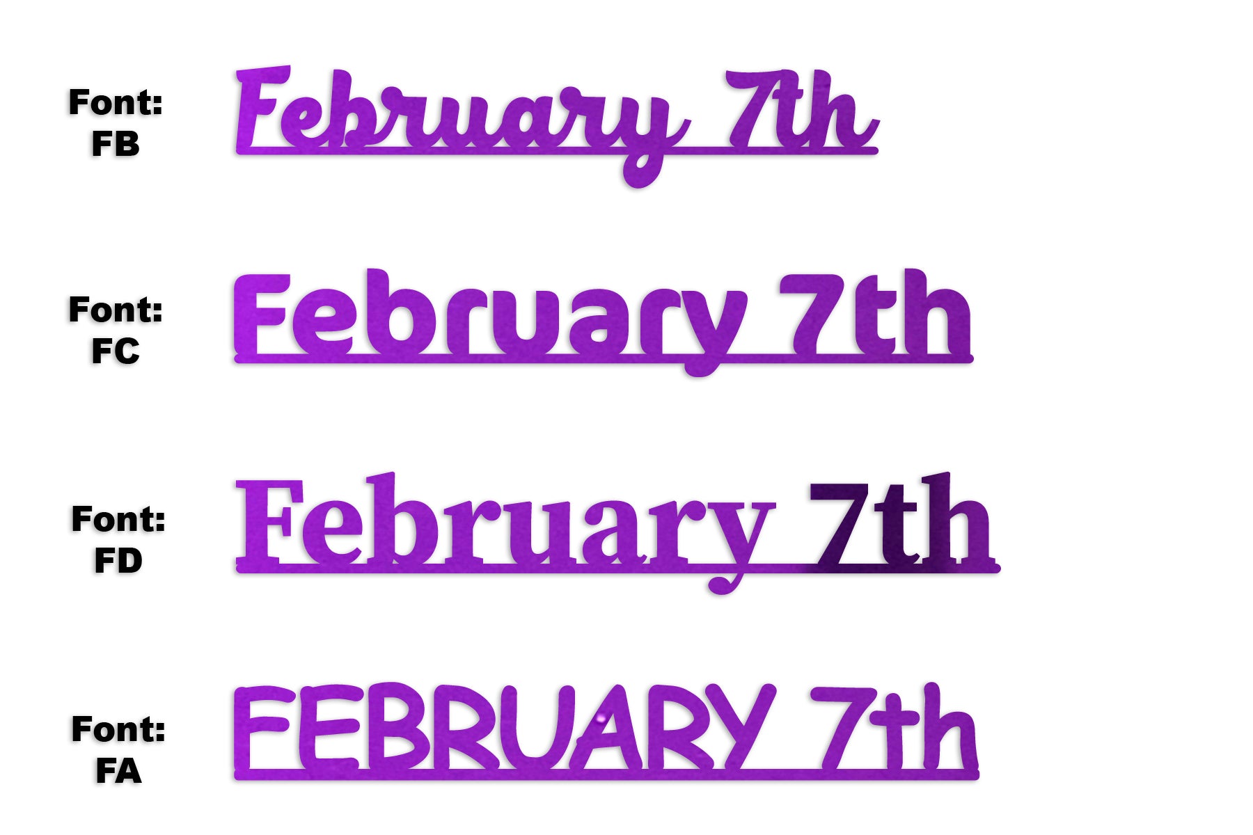 Custom-Fetti Date - FEBRUARY 7th Purple