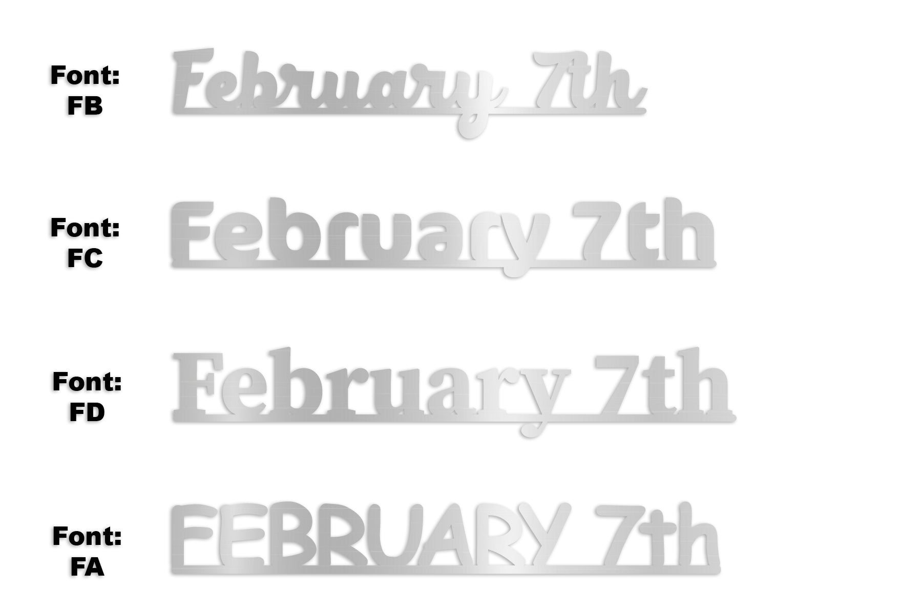 Custom-Fetti Date - FEBRUARY 7th Silver