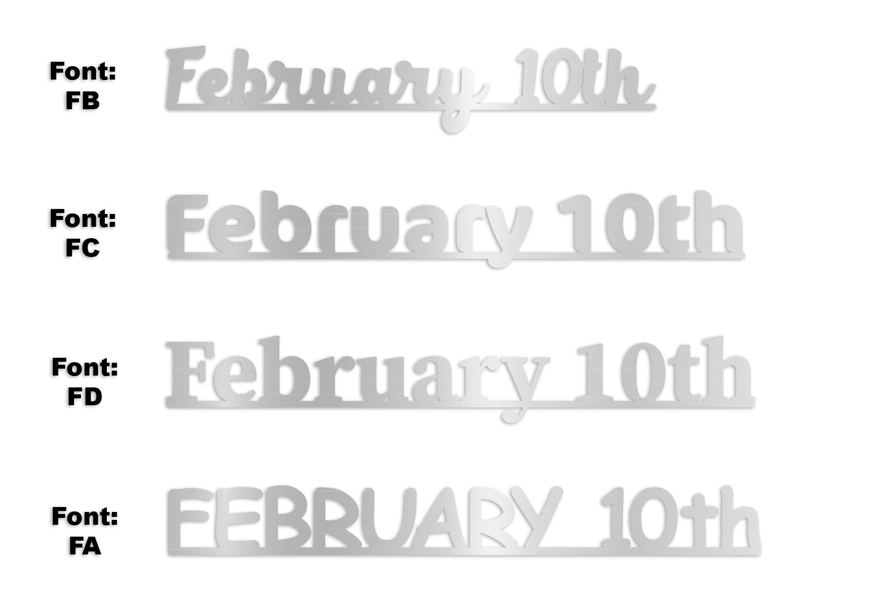 Custom-Fetti Date - FEBRUARY 10th Silver