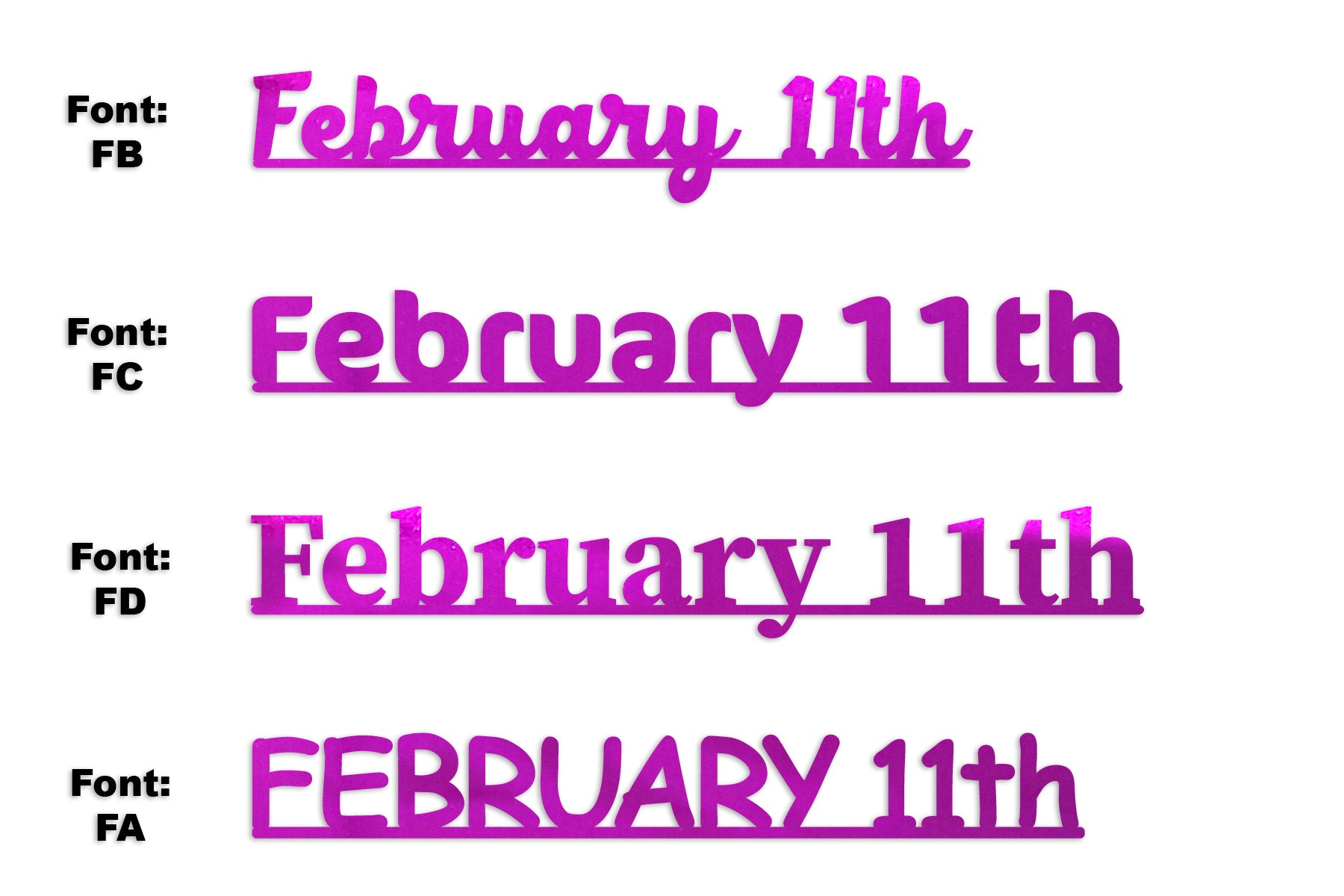 Custom-Fetti Date - FEBRUARY 11th Fuchsia