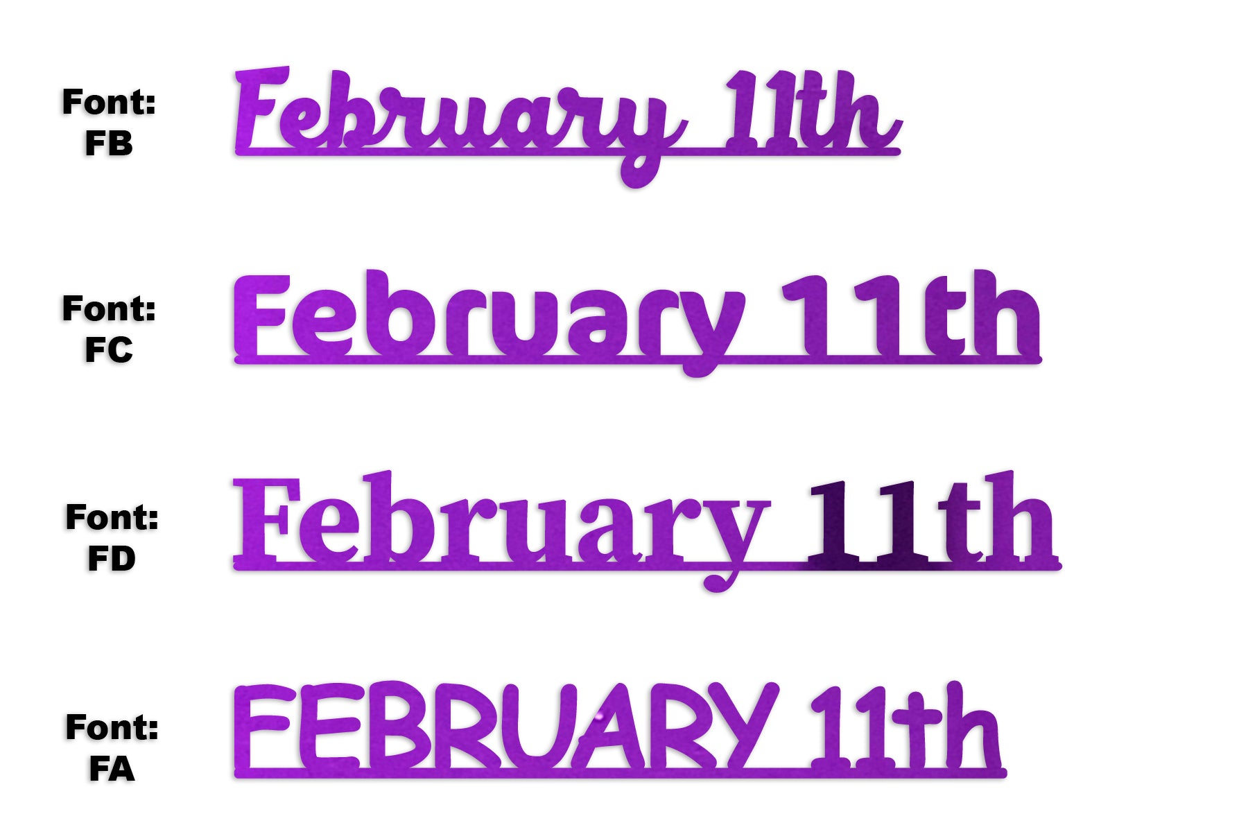 Custom-Fetti Date - FEBRUARY 11th Purple