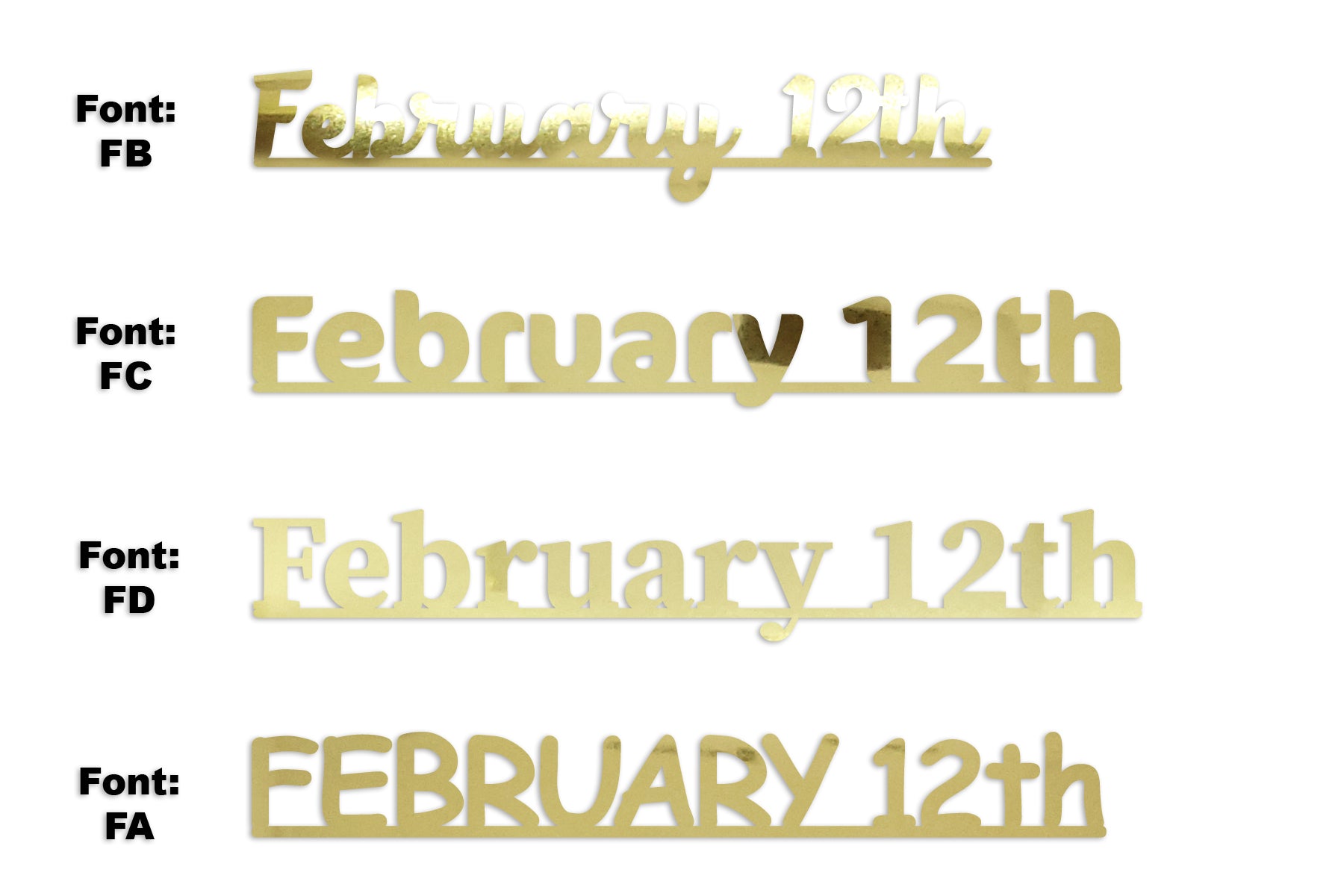 Custom-Fetti Date - FEBRUARY 12th Gold