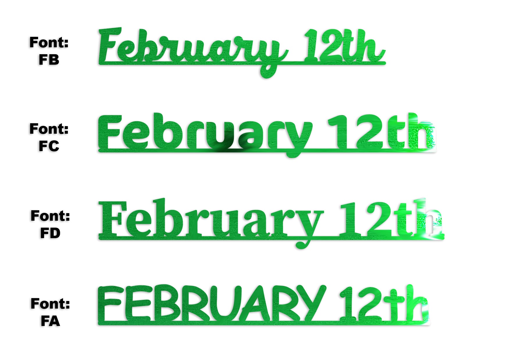 Custom-Fetti Date - FEBRUARY 12th Green