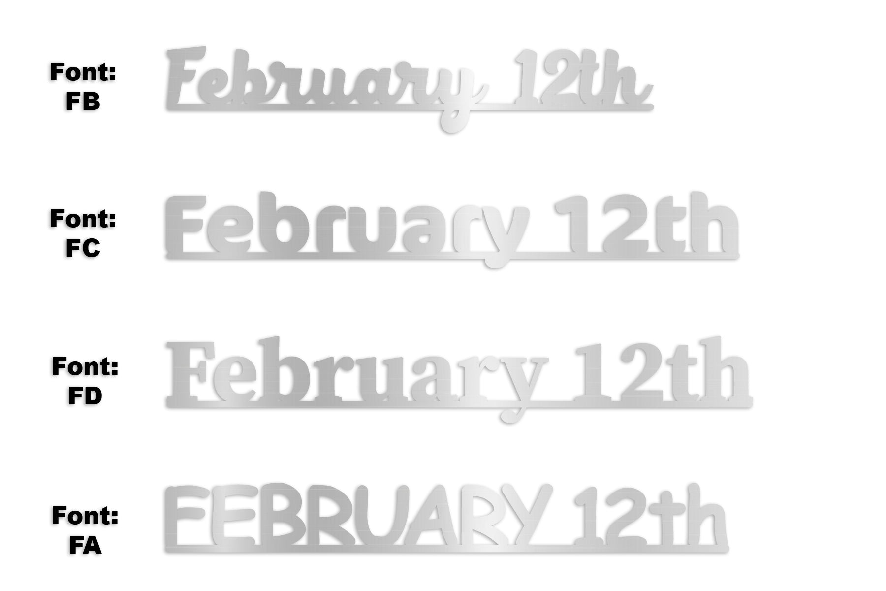 Custom-Fetti Date - FEBRUARY 12th Silver