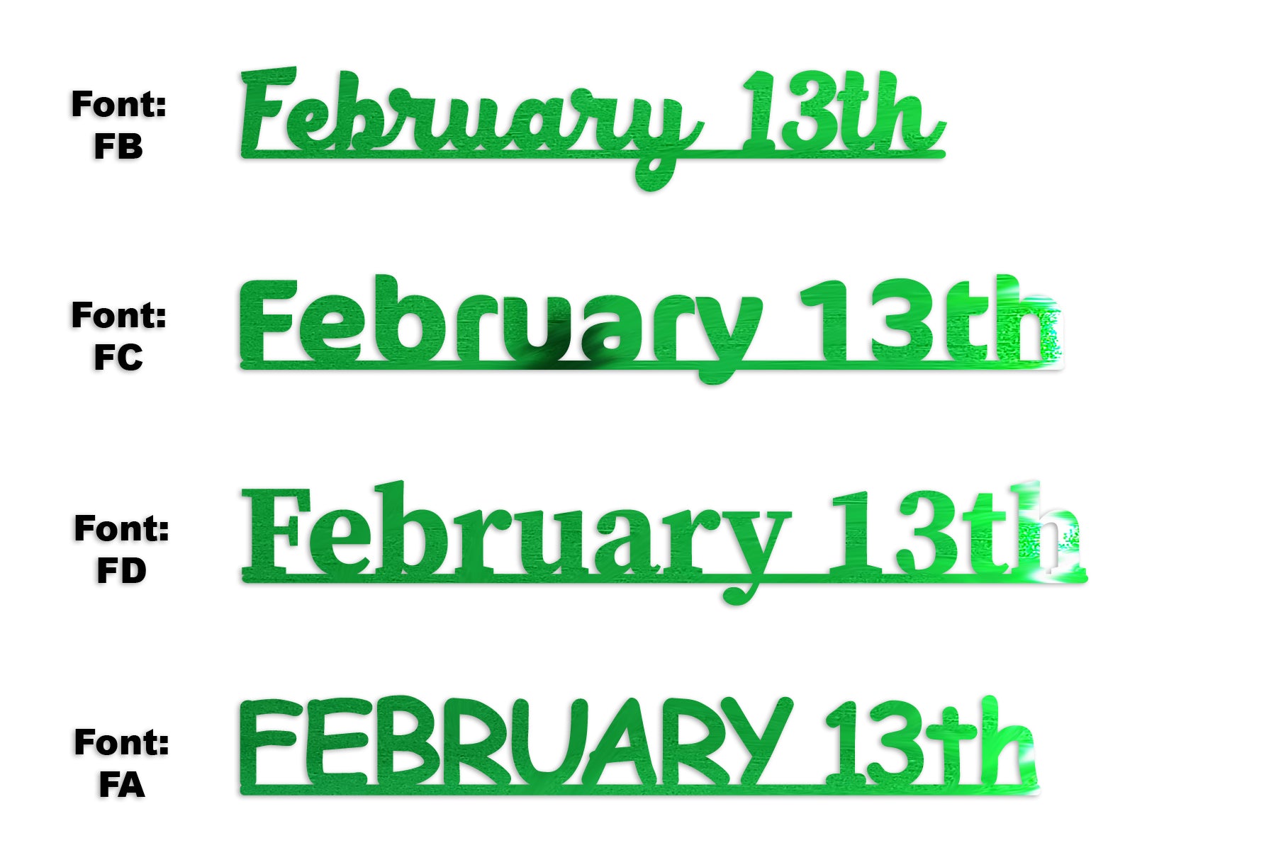 Custom-Fetti Date - FEBRUARY 13th Green