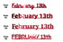 Custom-Fetti Date - FEBRUARY 13th Red