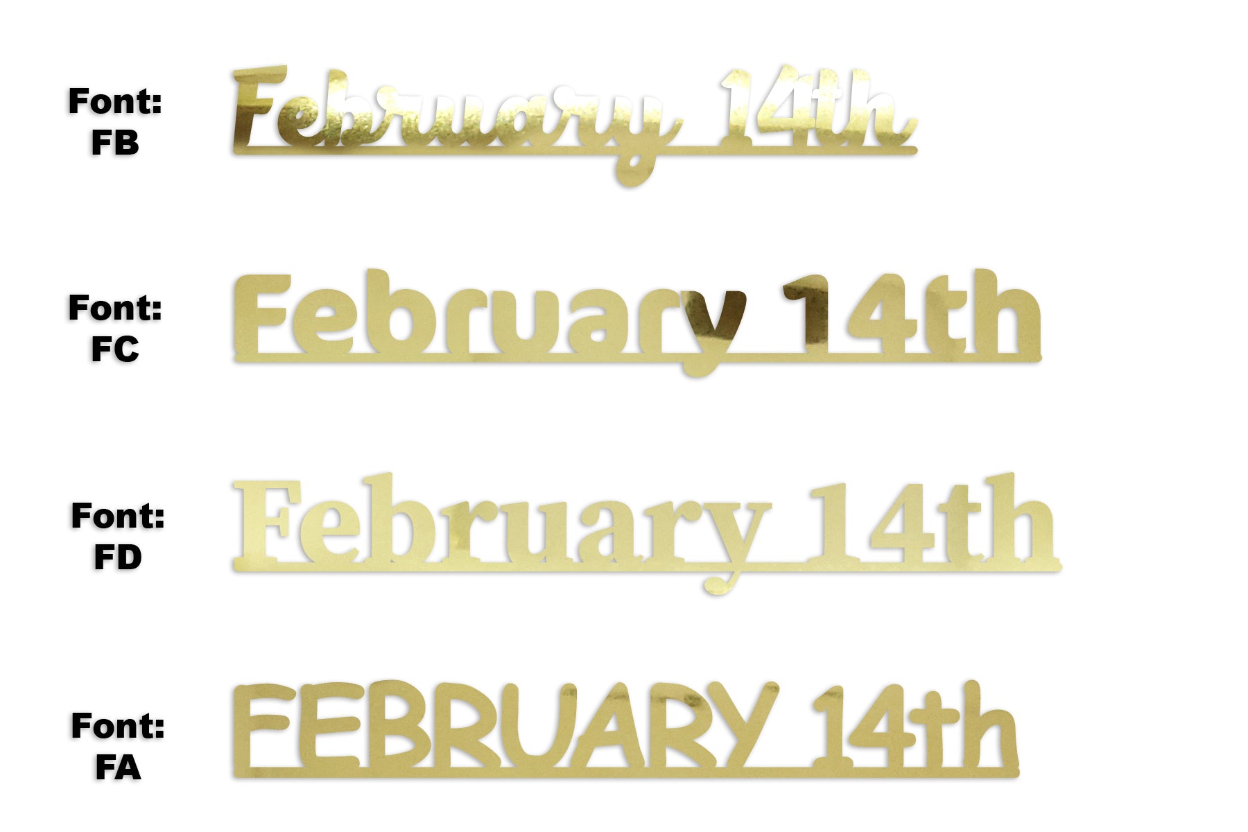 Custom-Fetti Date - FEBRUARY 14th Gold