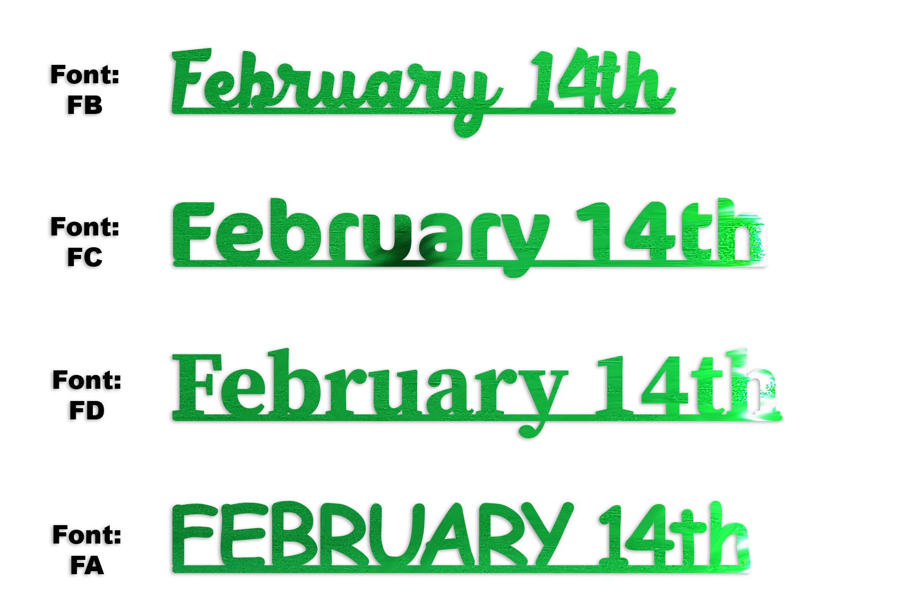 Custom-Fetti Date - FEBRUARY 14th Green