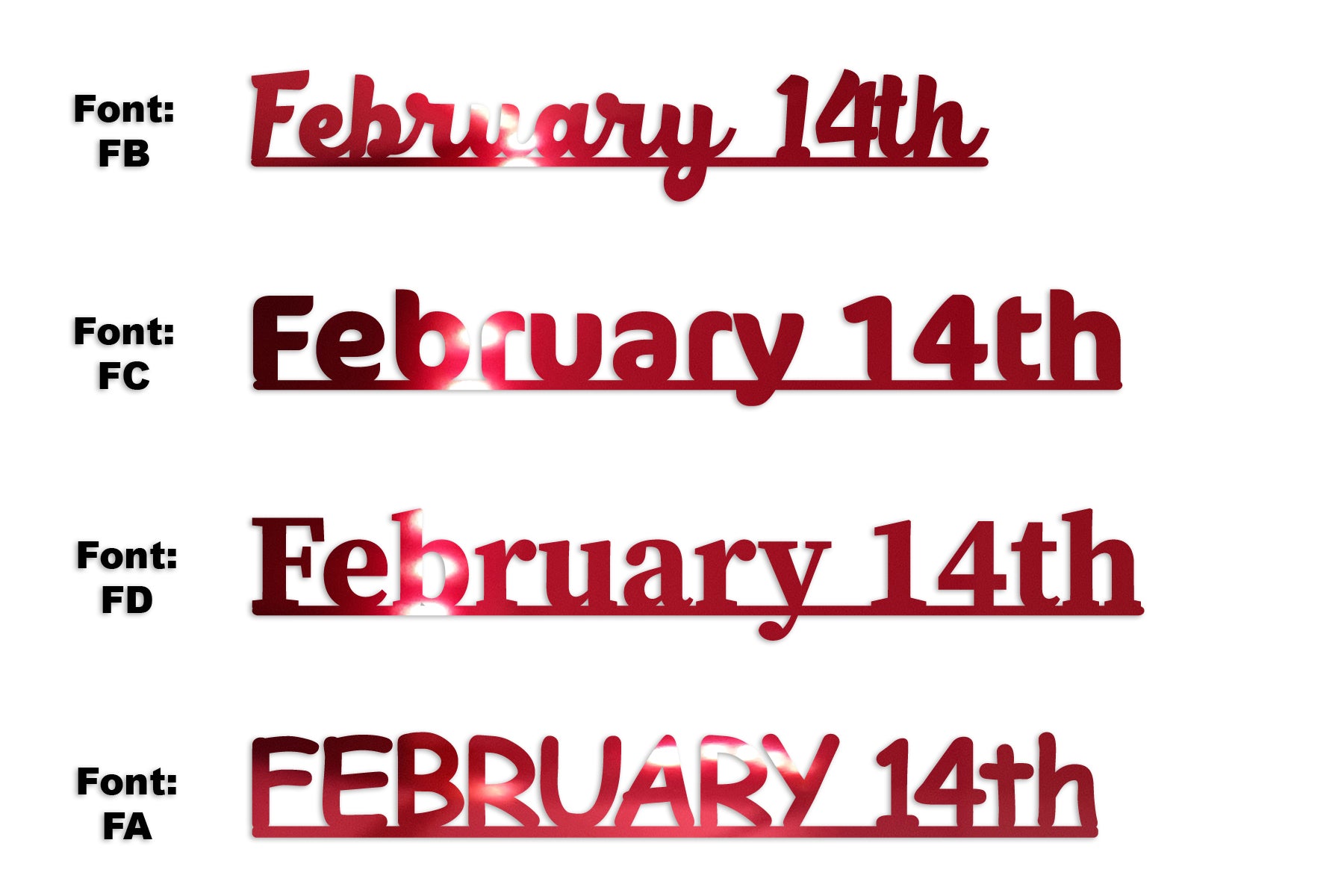 Custom-Fetti Date - FEBRUARY 14th Red