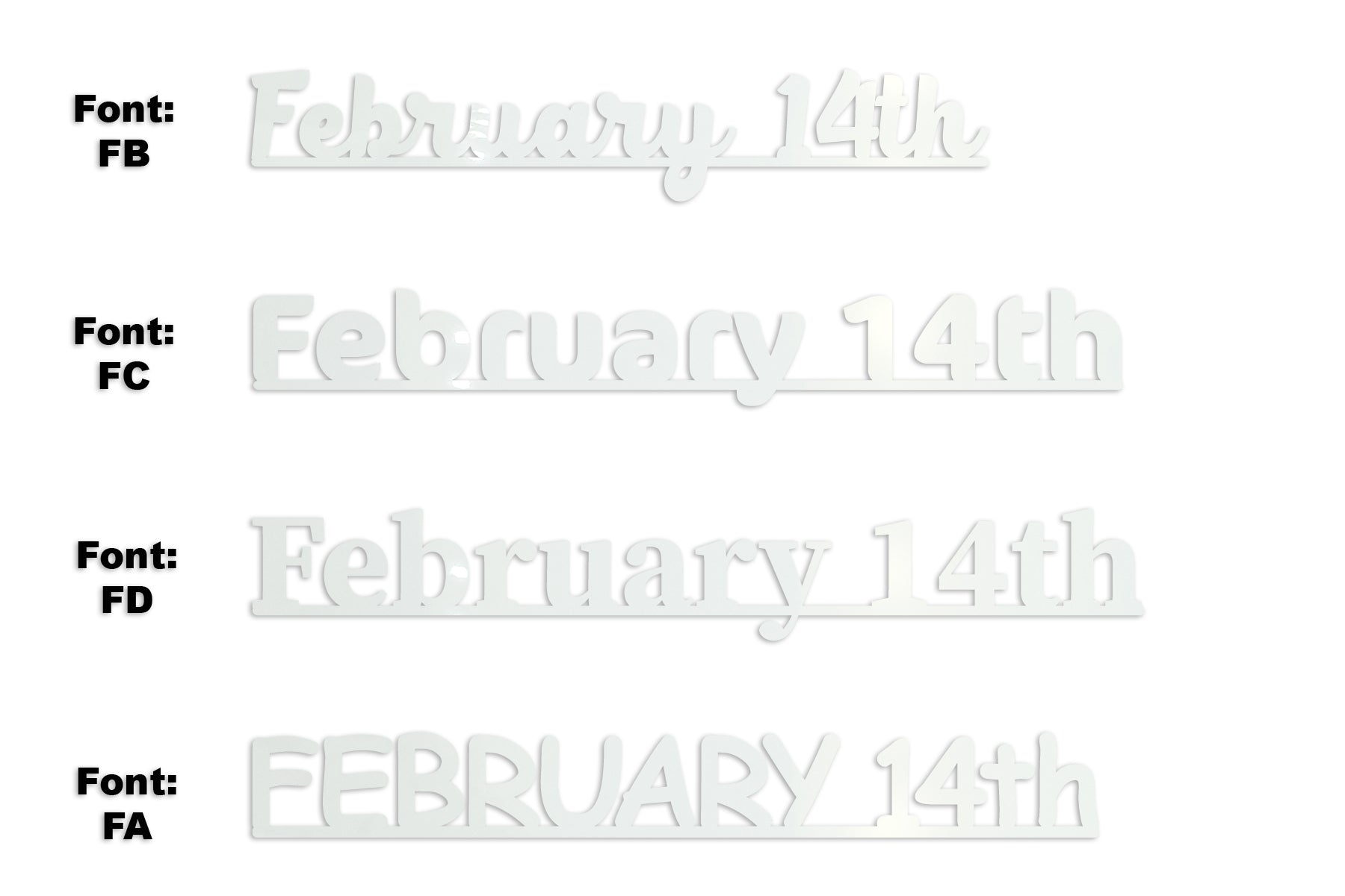 Custom-Fetti Date - FEBRUARY 14th White