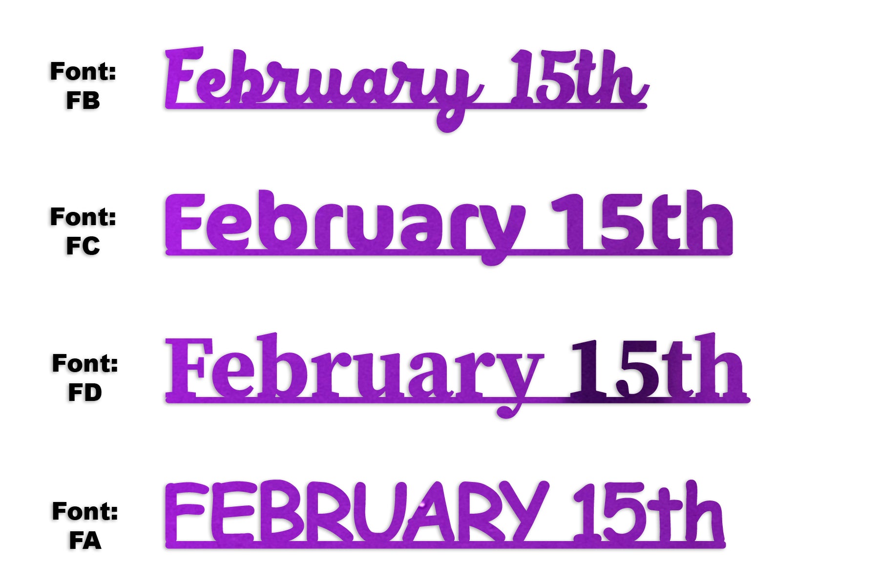 Custom-Fetti Date - FEBRUARY 15th Purple