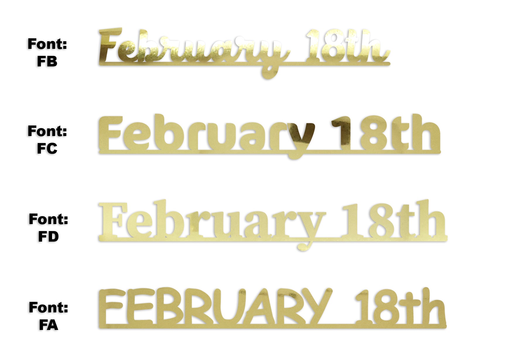 Custom-Fetti Date - FEBRUARY 18th Gold