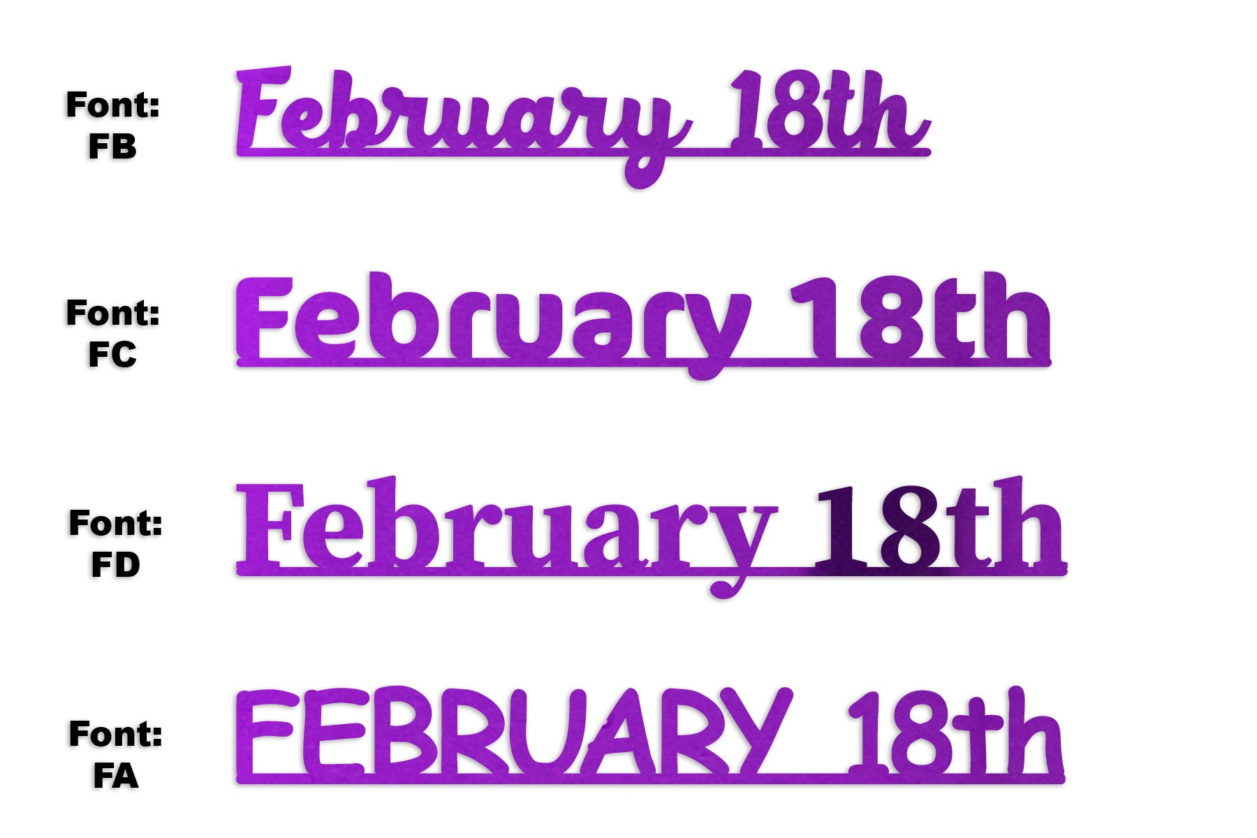 Custom-Fetti Date - FEBRUARY 18th Purple