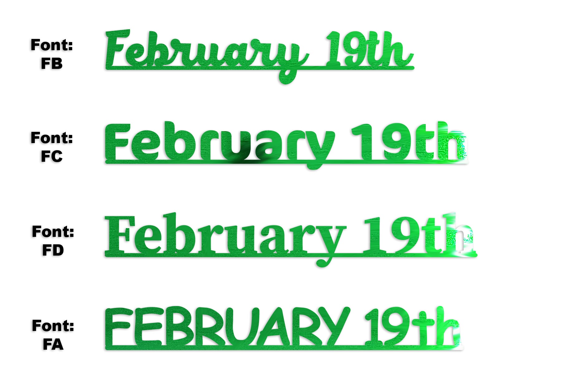 Custom-Fetti Date - FEBRUARY 19th Green