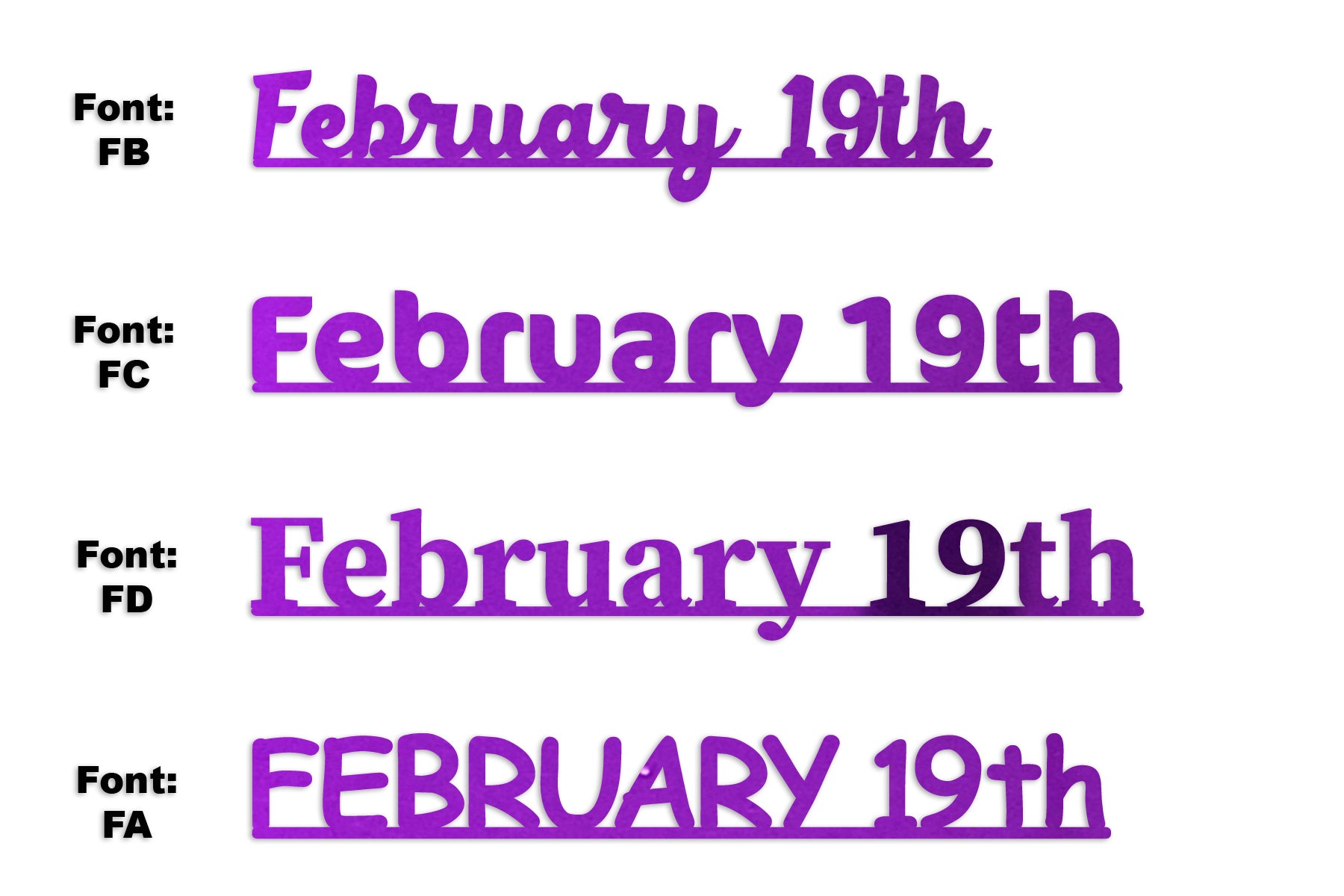 Custom-Fetti Date - FEBRUARY 19th Purple