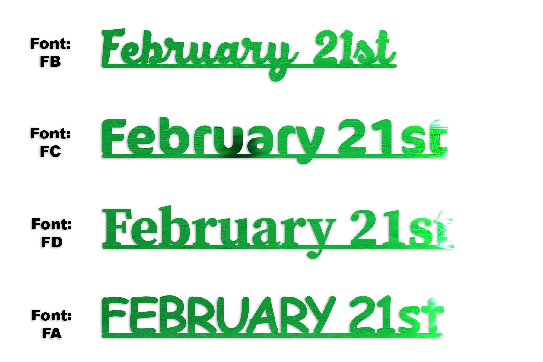 Custom-Fetti Date - FEBRUARY 21st Green