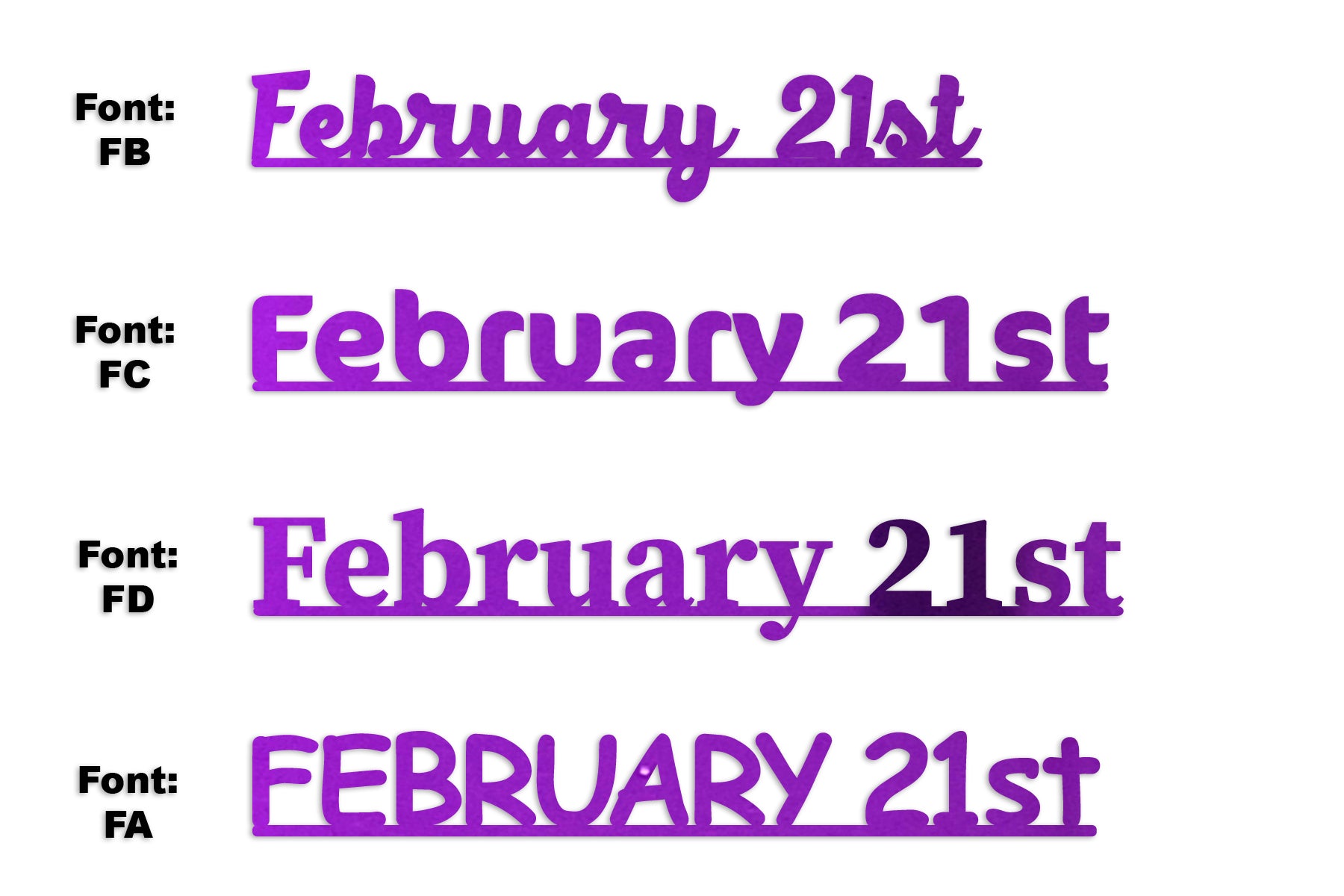 Custom-Fetti Date - FEBRUARY 21st Purple