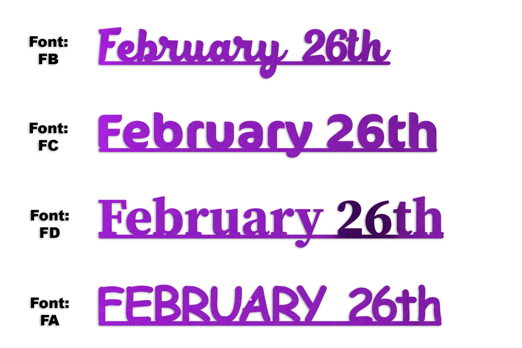 Custom-Fetti Date - FEBRUARY 26th Purple