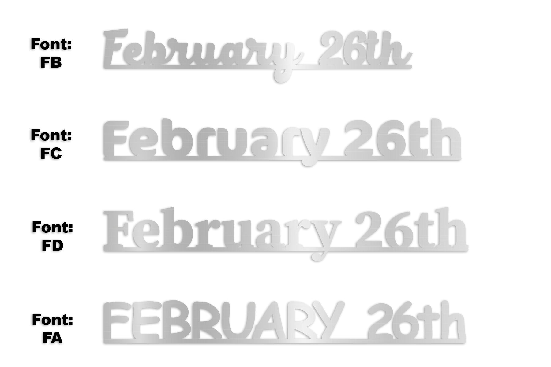 Custom-Fetti Date - FEBRUARY 26th Silver