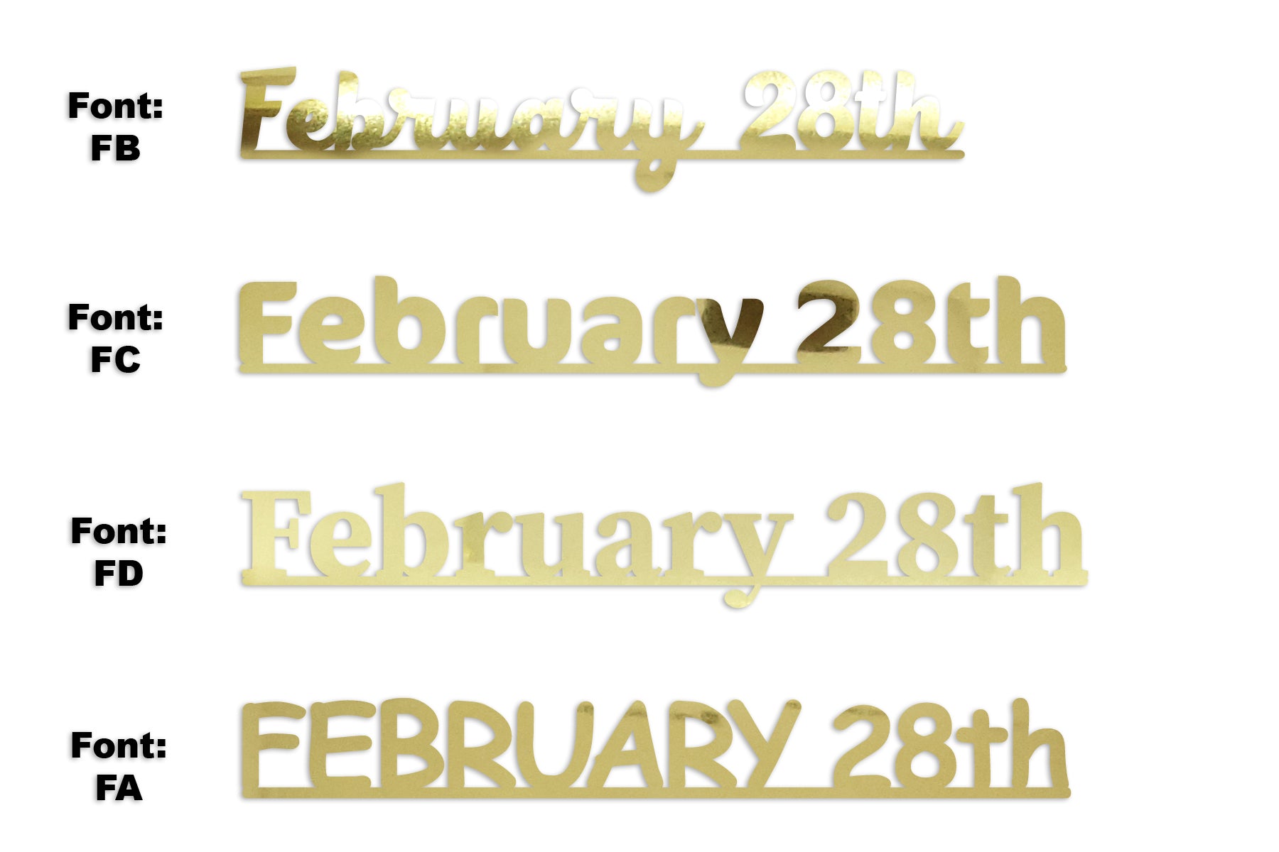 Custom-Fetti Date - FEBRUARY 28th Gold