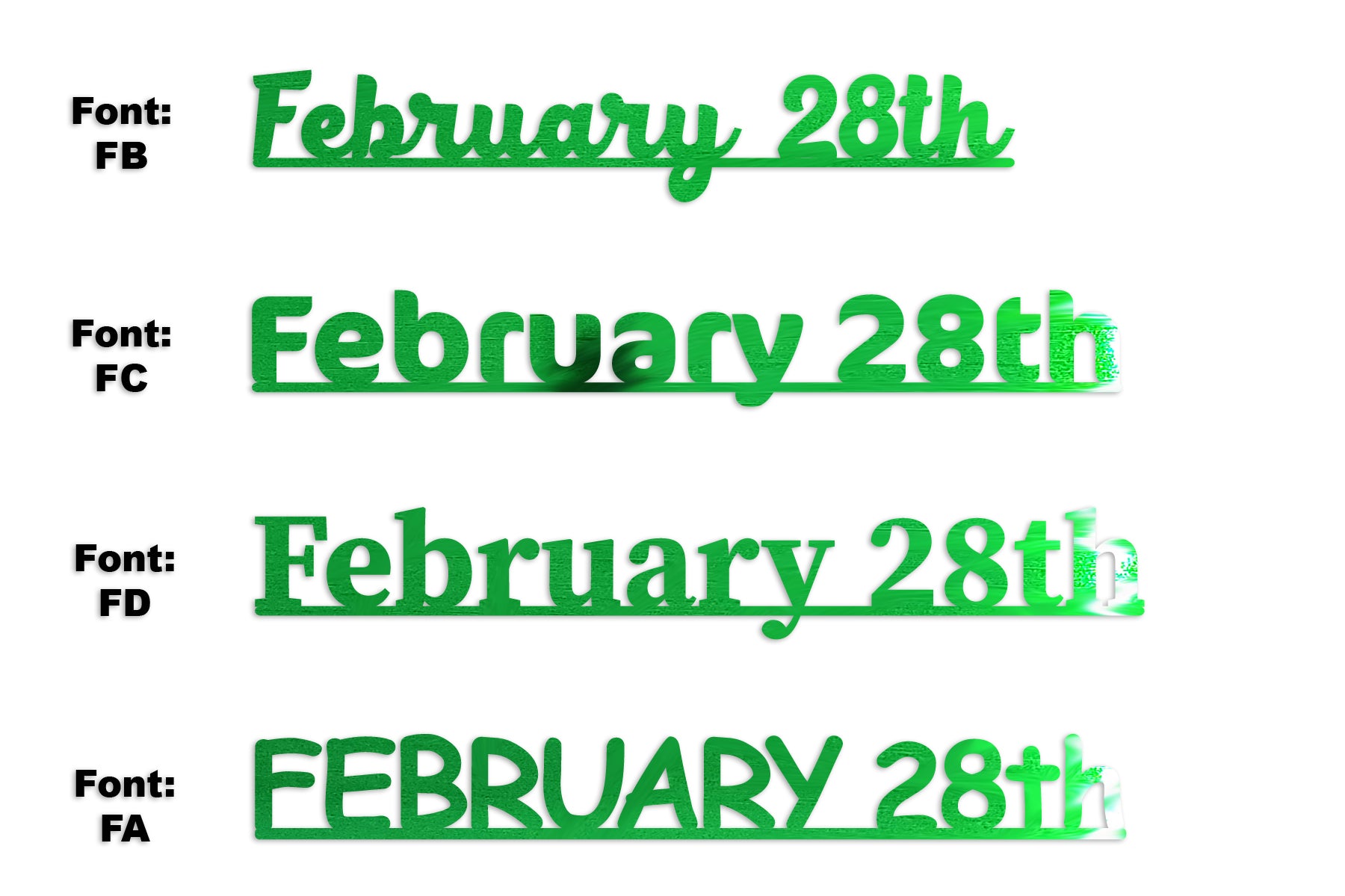 Custom-Fetti Date - FEBRUARY 28th Green