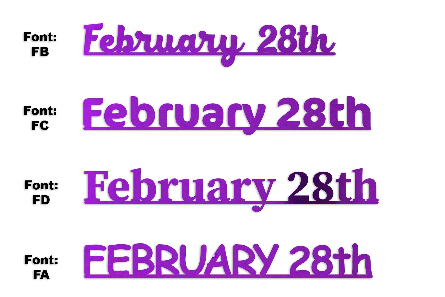 Custom-Fetti Date - FEBRUARY 28th Purple