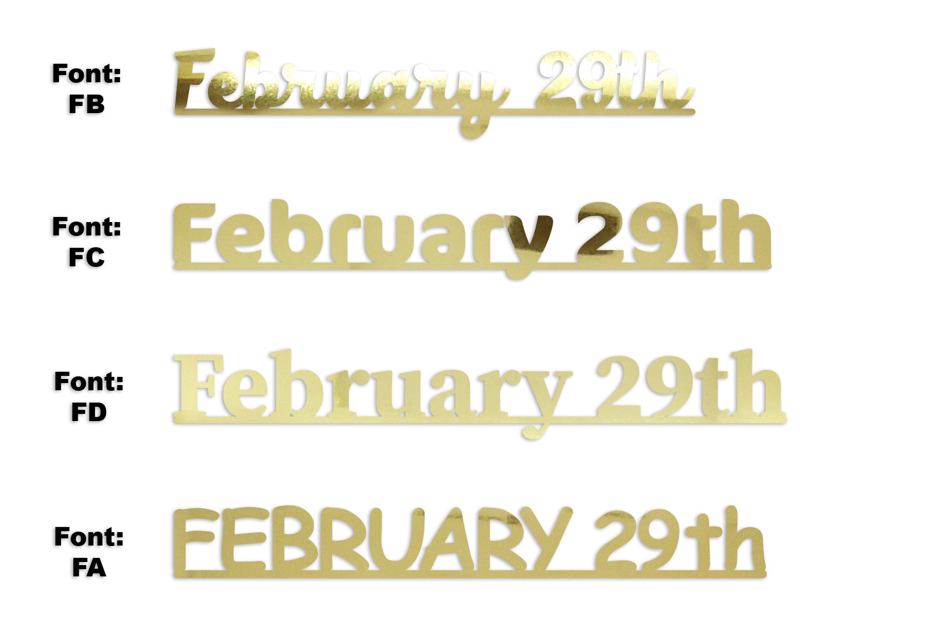 Custom-Fetti Date - FEBRUARY 29th Gold