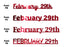 Custom-Fetti Date - FEBRUARY 29th Red