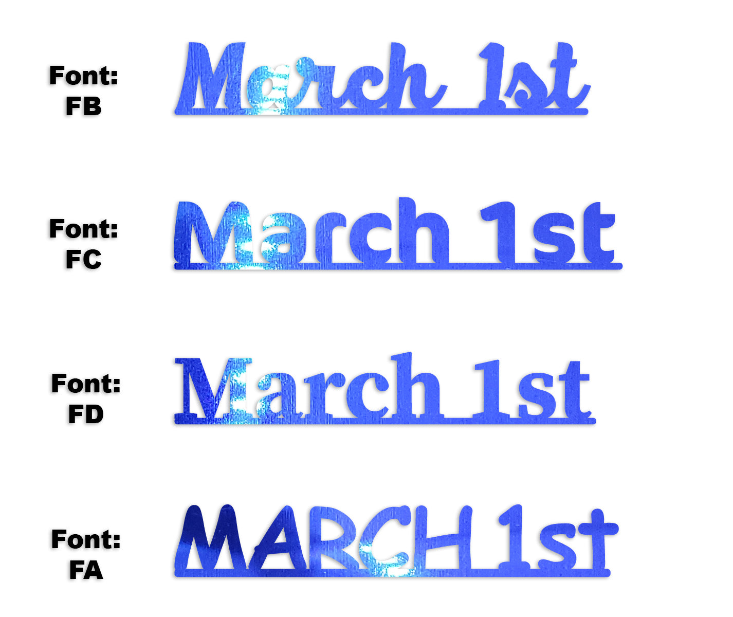 Custom-Fetti Date - MARCH 1st Blue Royal