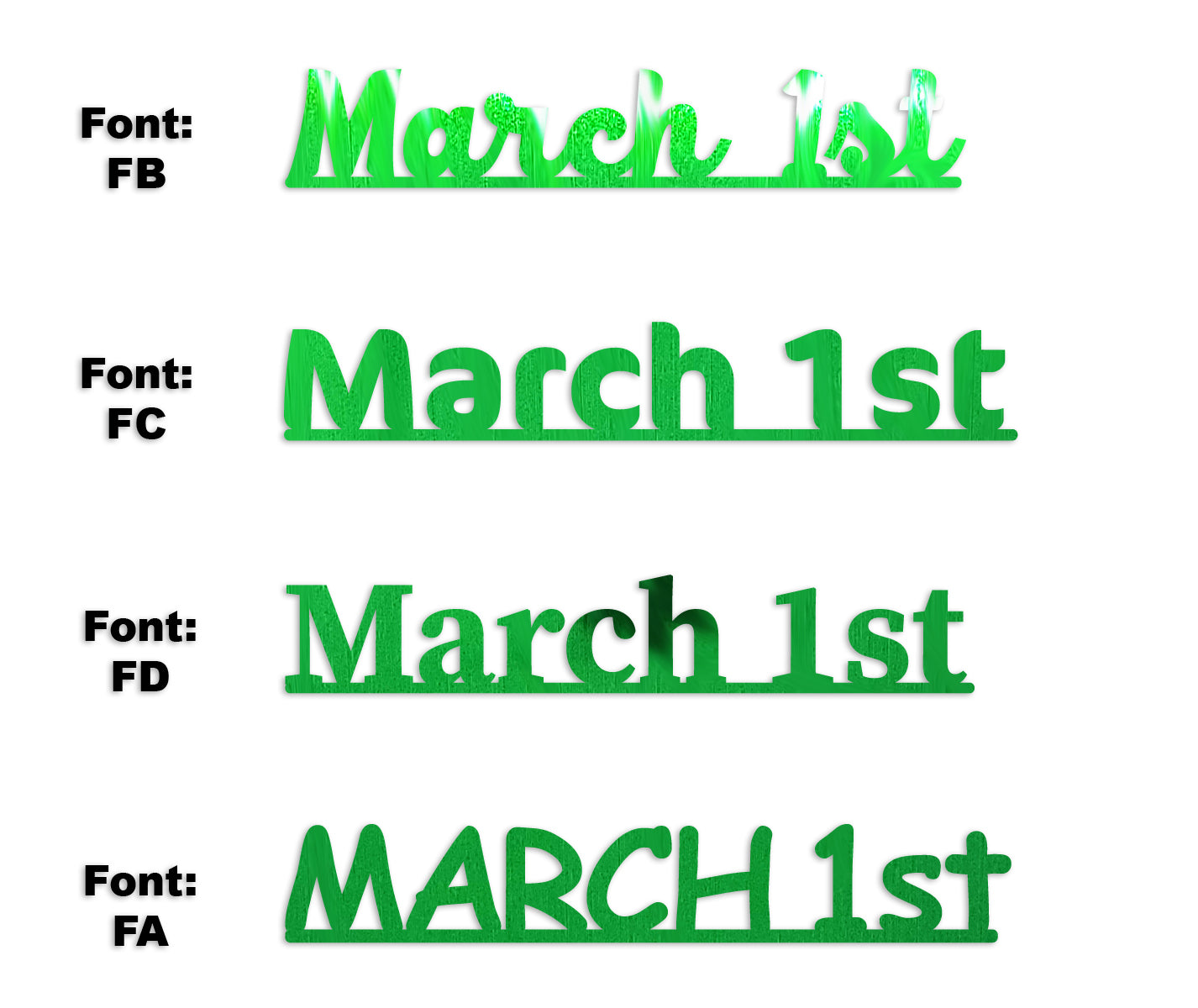 Custom-Fetti Date - MARCH 1st Green