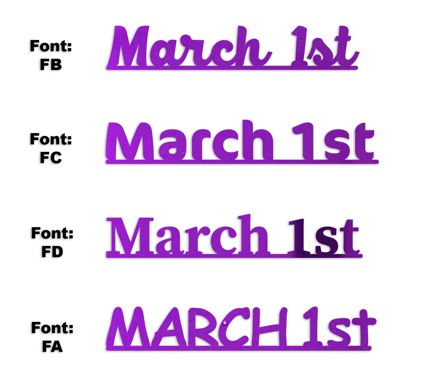 Custom-Fetti Date - MARCH 1st Purple