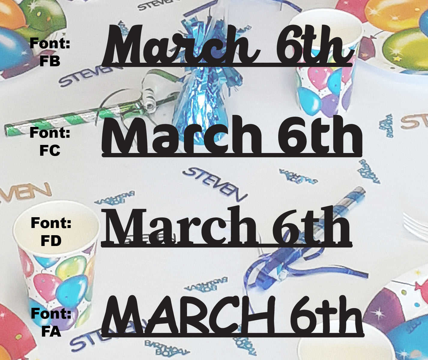 Custom-Fetti Date - MARCH 6th Black