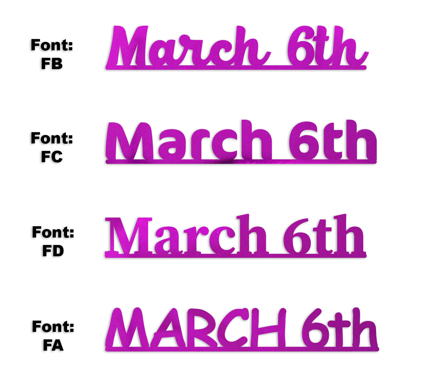 Custom-Fetti Date - MARCH 6th Fuchsia