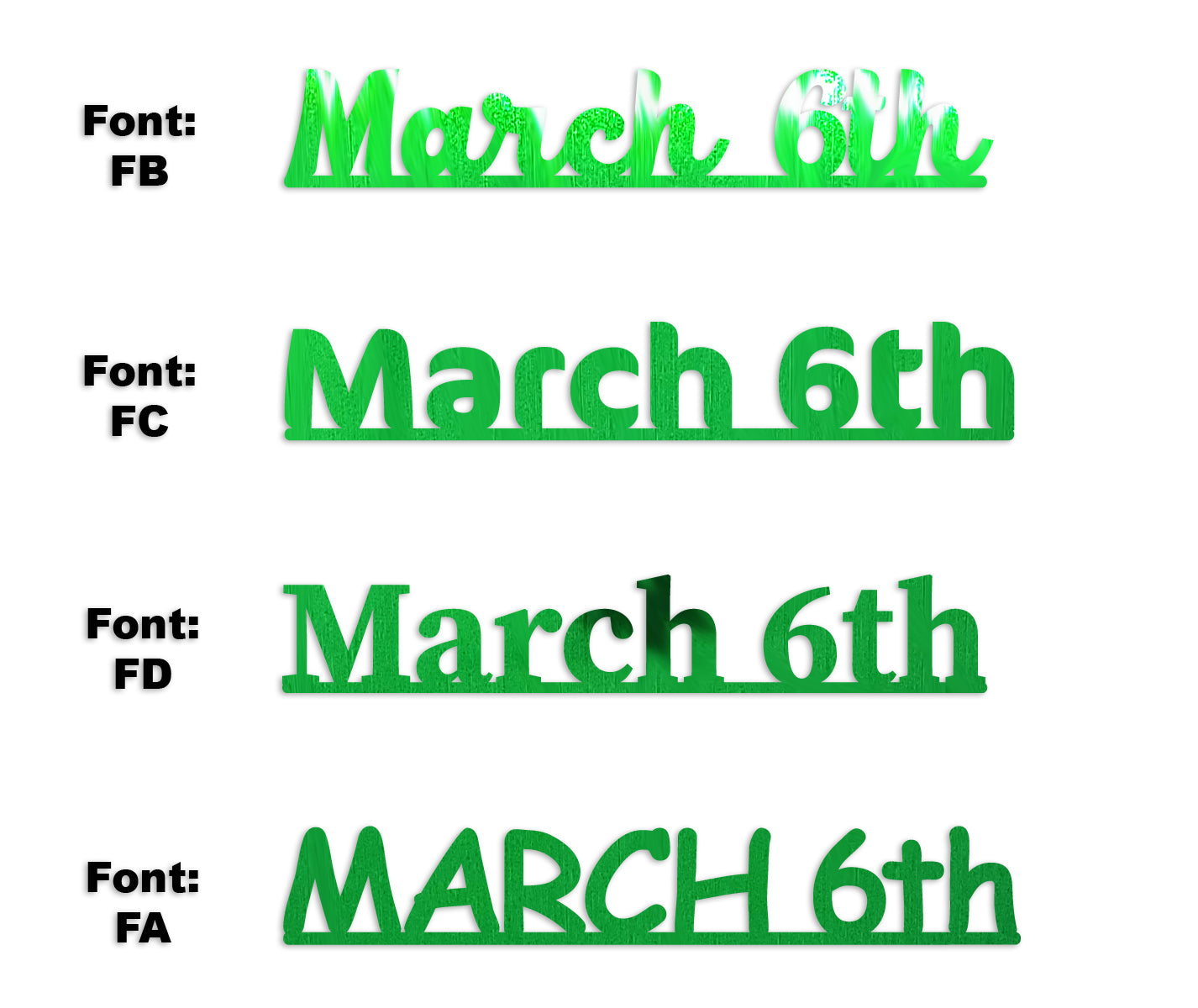 Custom-Fetti Date - MARCH 6th Green