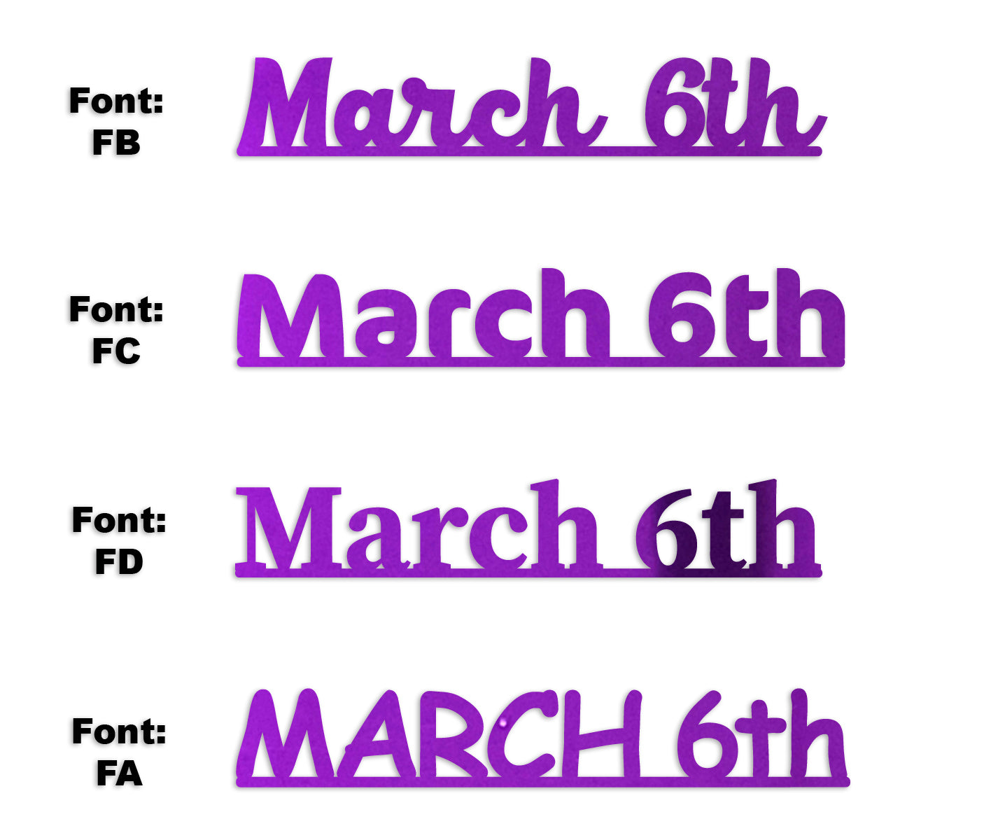 Custom-Fetti Date - MARCH 6th Purple