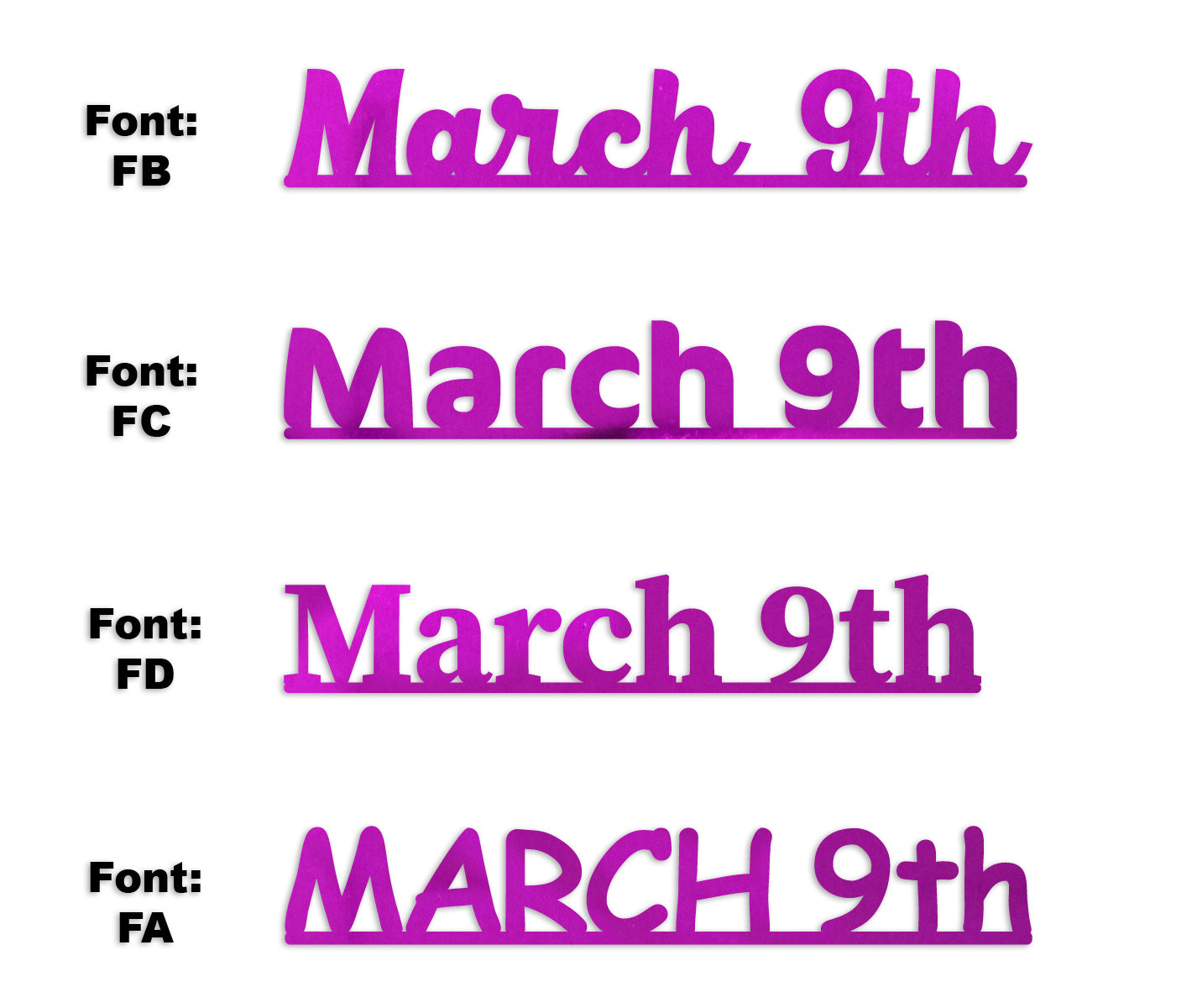 Custom-Fetti Date - MARCH 9th Fuchsia