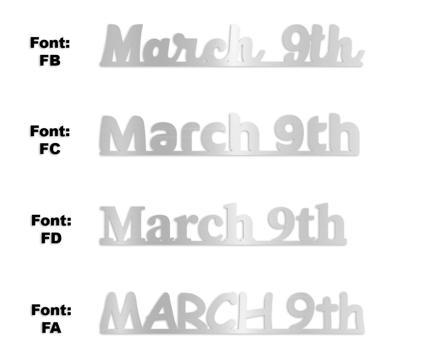 Custom-Fetti Date - MARCH 9th Silver