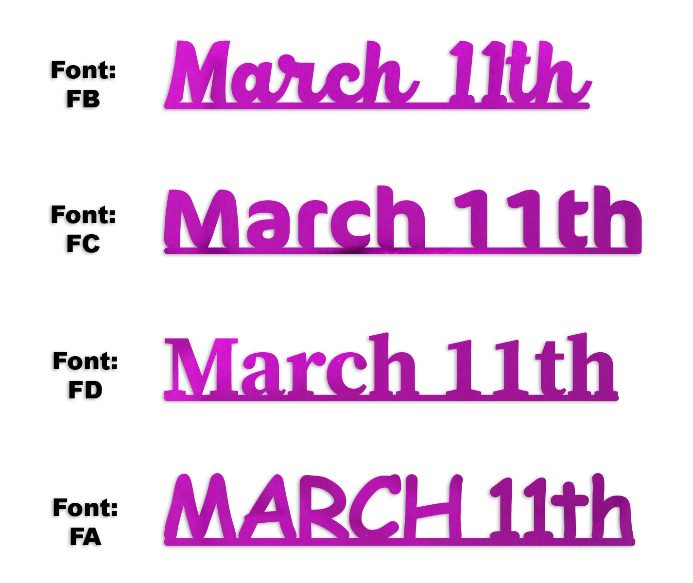 Custom-Fetti Date - MARCH 11th Fuchsia