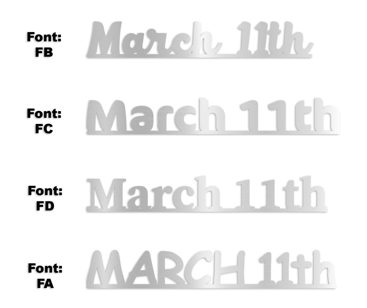 Custom-Fetti Date - MARCH 11th Silver