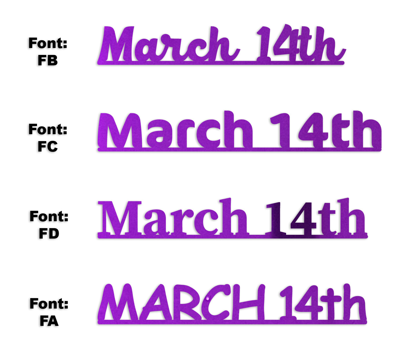 Custom-Fetti Date - MARCH 14th Purple