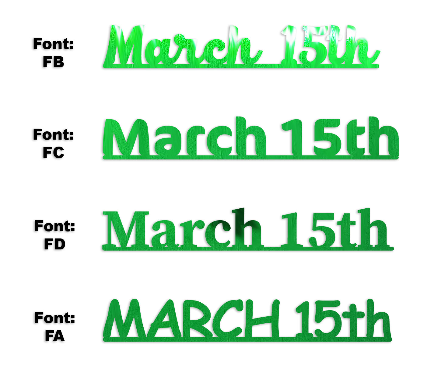 Custom-Fetti Date - MARCH 15th Green