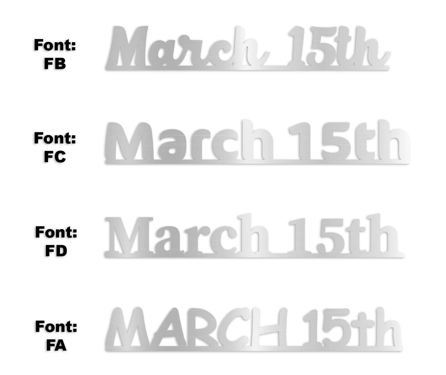 Custom-Fetti Date - MARCH 15th Silver