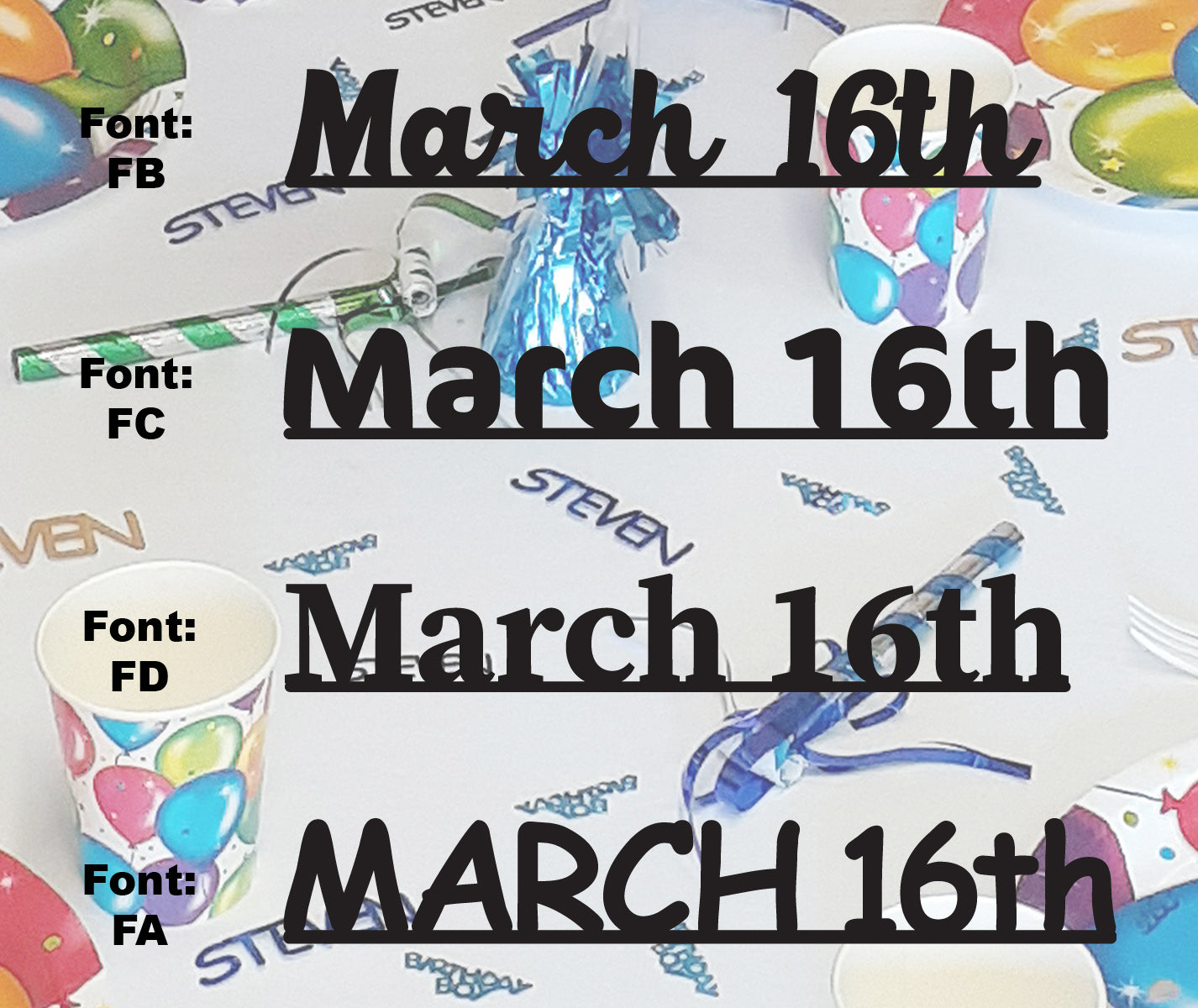 Custom-Fetti Date - MARCH 16th Black