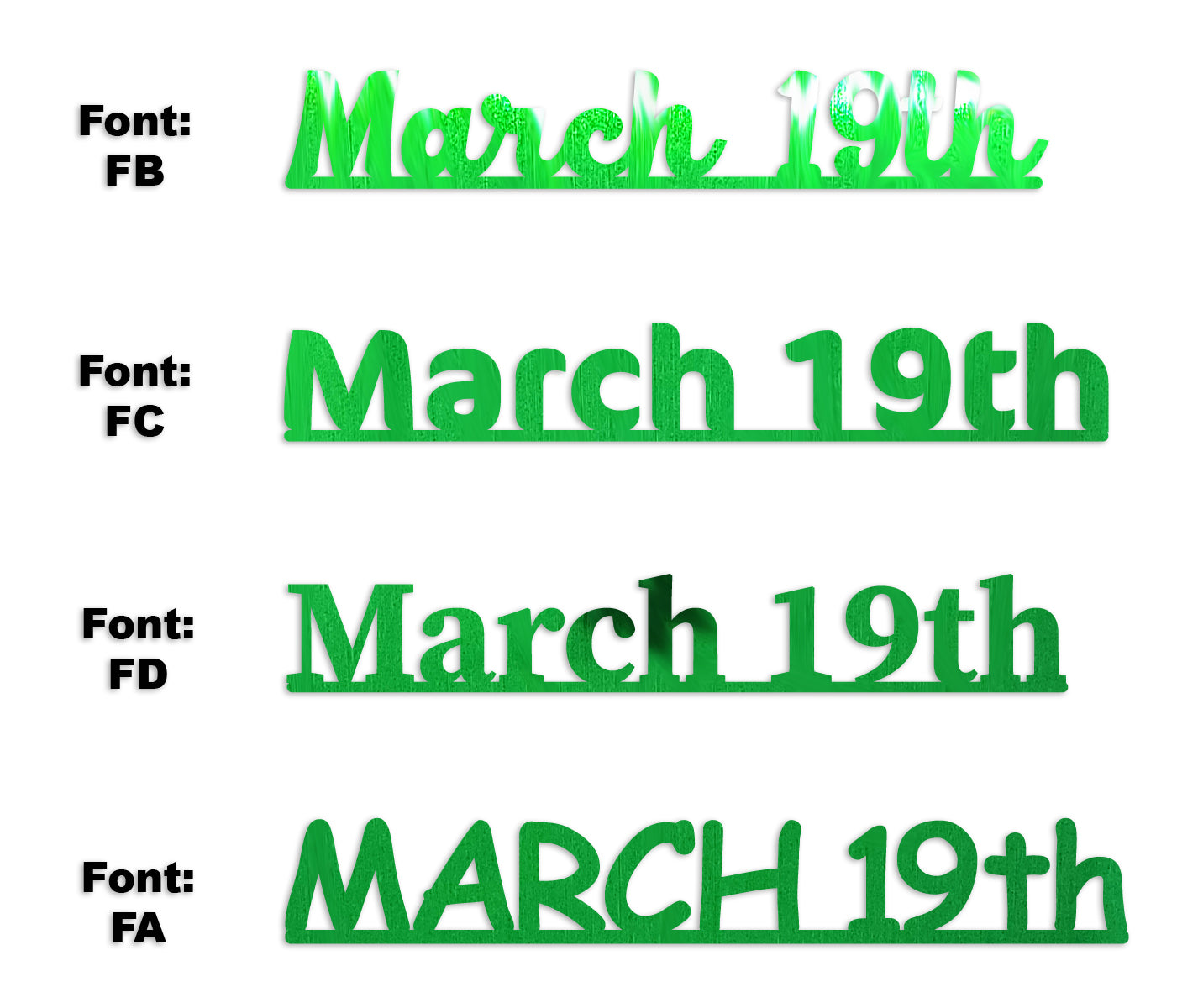 Custom-Fetti Date - MARCH 19th Green